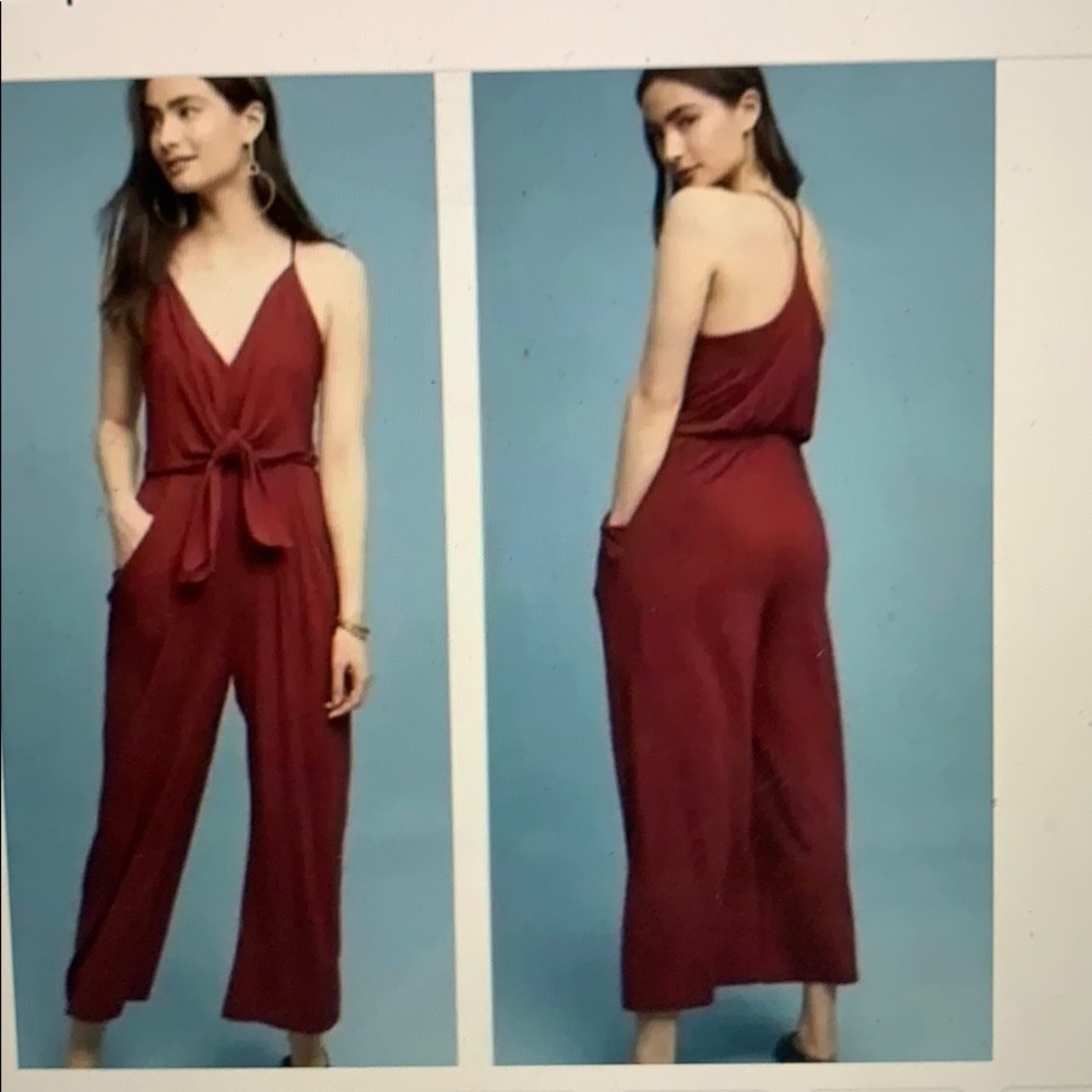 ANTHROPOLOGIE Burgundy Jumpsuit